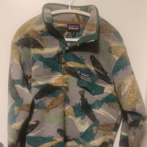 Patagonia Synchilla Snap Trout Salmon FISH Pullover